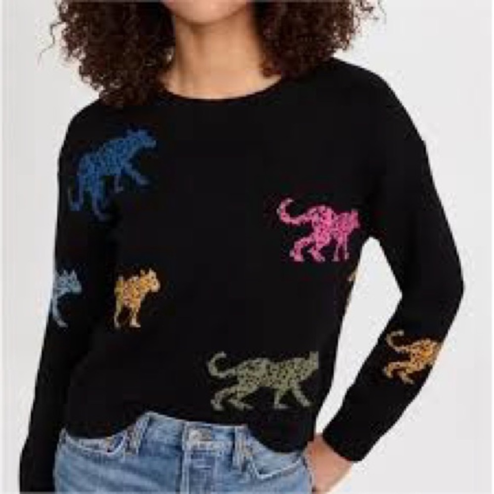 Rails Perci Jagged Tiger Sweater with Multicolor Animal Design